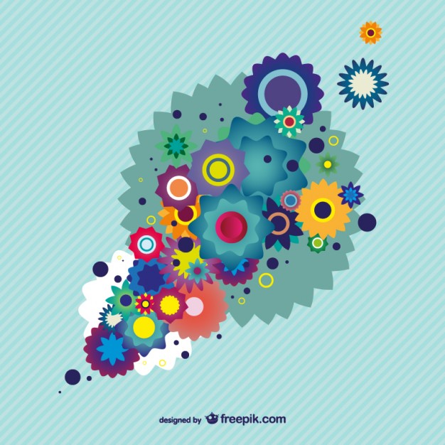 626x626 Colorful Floral Design Background Illustrator Vector Free Download