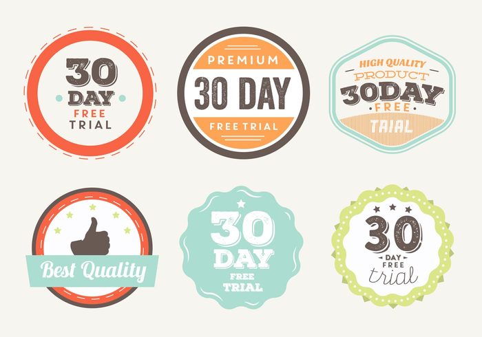 700x490 Free Trial Vector Badges