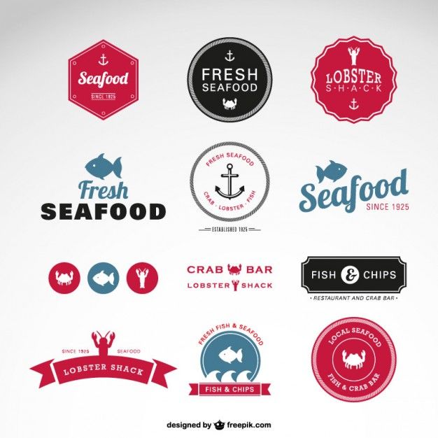 626x626 Sea Food Vector Badges Letreros Logo Sea Food