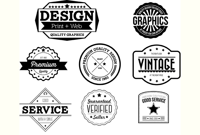 700x474 8 Free Vector Badges