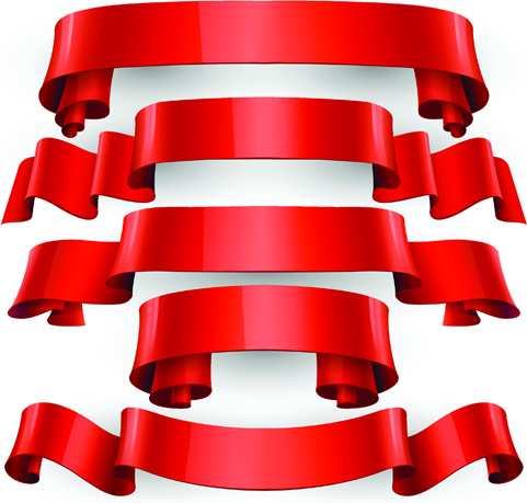 481x459 Red Ribbon Banners Set Vector Free Vector In Encapsulated
