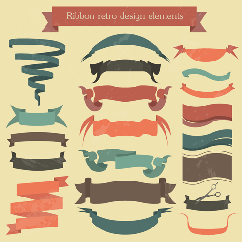 500x500 Vector Set Of Ribbon Vintage Banners 05 Free Download