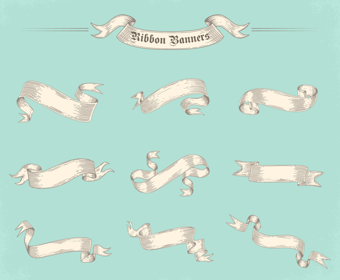 1136x936 Vintage Engraved Ribbon Banners Vectors Vector Art Amp Graphics