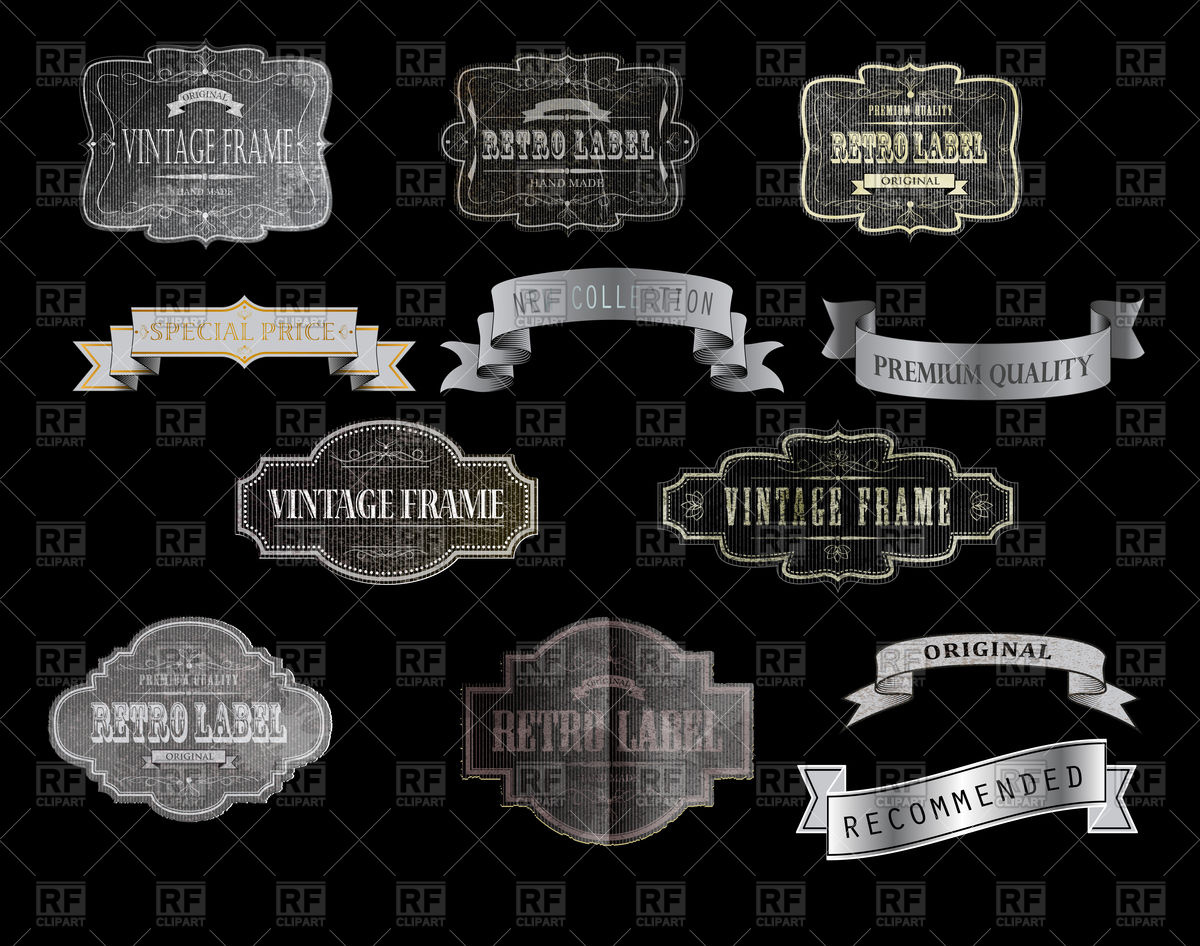 1200x946 Vintage Labels And Ribbon Banners Vector Image Vector Artwork Of