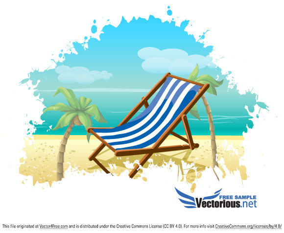 580x476 Free Summer Beach Vector Background