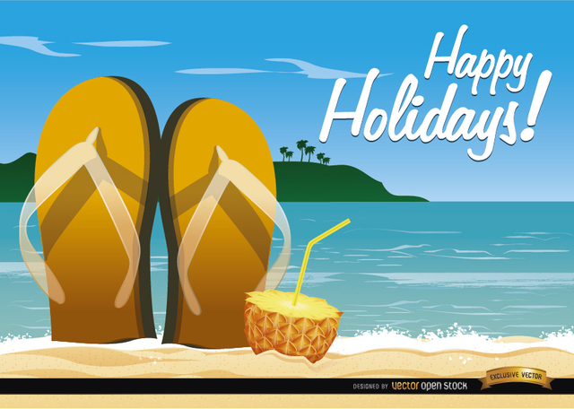 640x456 Free Vectors Beach Sandals Cocktail Background Vector Open Stock