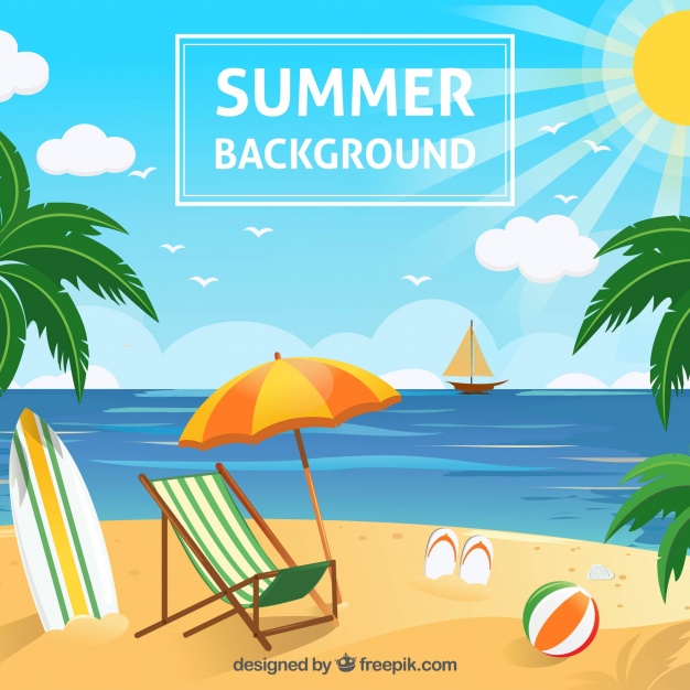 626x626 Beach Background With Summer Objects Vector Free Download