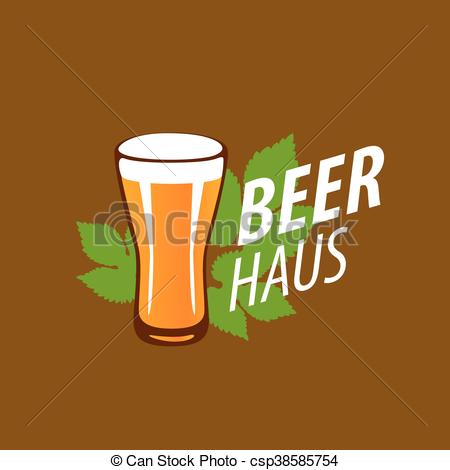 450x470 Vector Beer Logo. Vector Template Logo Beer Glass. Vector