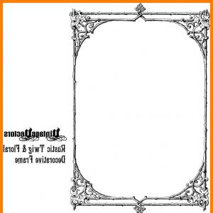 300x300 Stock Illustration Vintage Floral Frame Vector Border Engraving