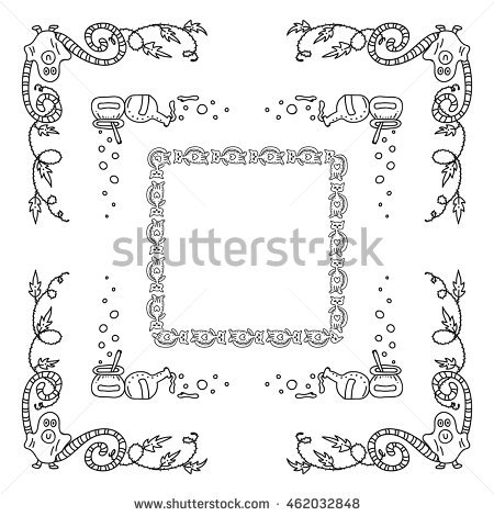450x470 Vector Halloween Elements Design Square Rectangle Stock Vector