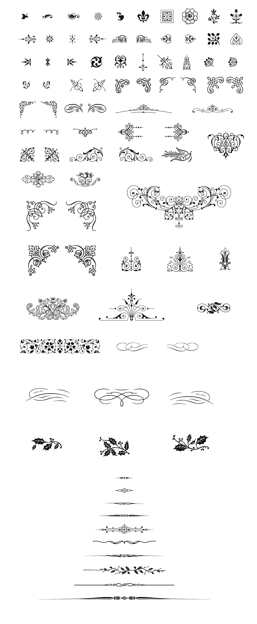 830x2015 Free Vintage Vector Pack, 85 Vector Decorative Ornaments Included