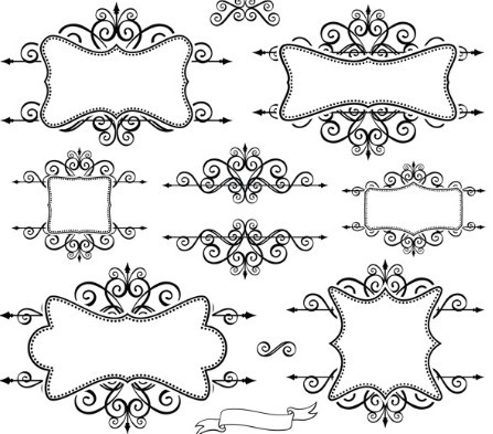 447x393 9 Black Vector Border Frame Images