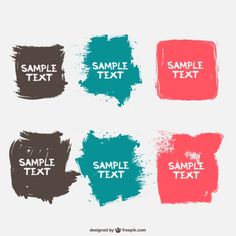 236x236 Grunge Brush Strokes Set Free Vector Journal Stickers
