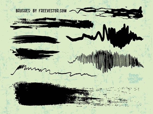 600x448 Ink Brush Strokes Free Vector 123freevectors