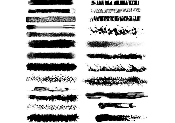700x490 Black And White Textured Vector Brushes