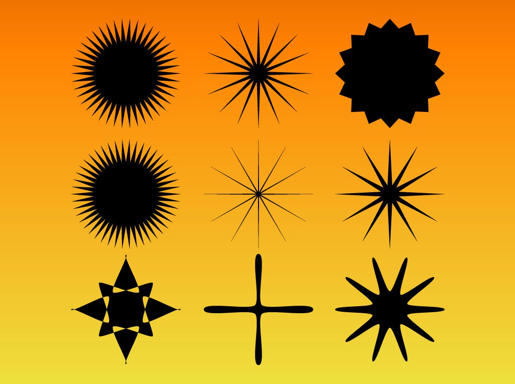 1024x765 Star Burst Vector Set Vector Art Amp Graphics