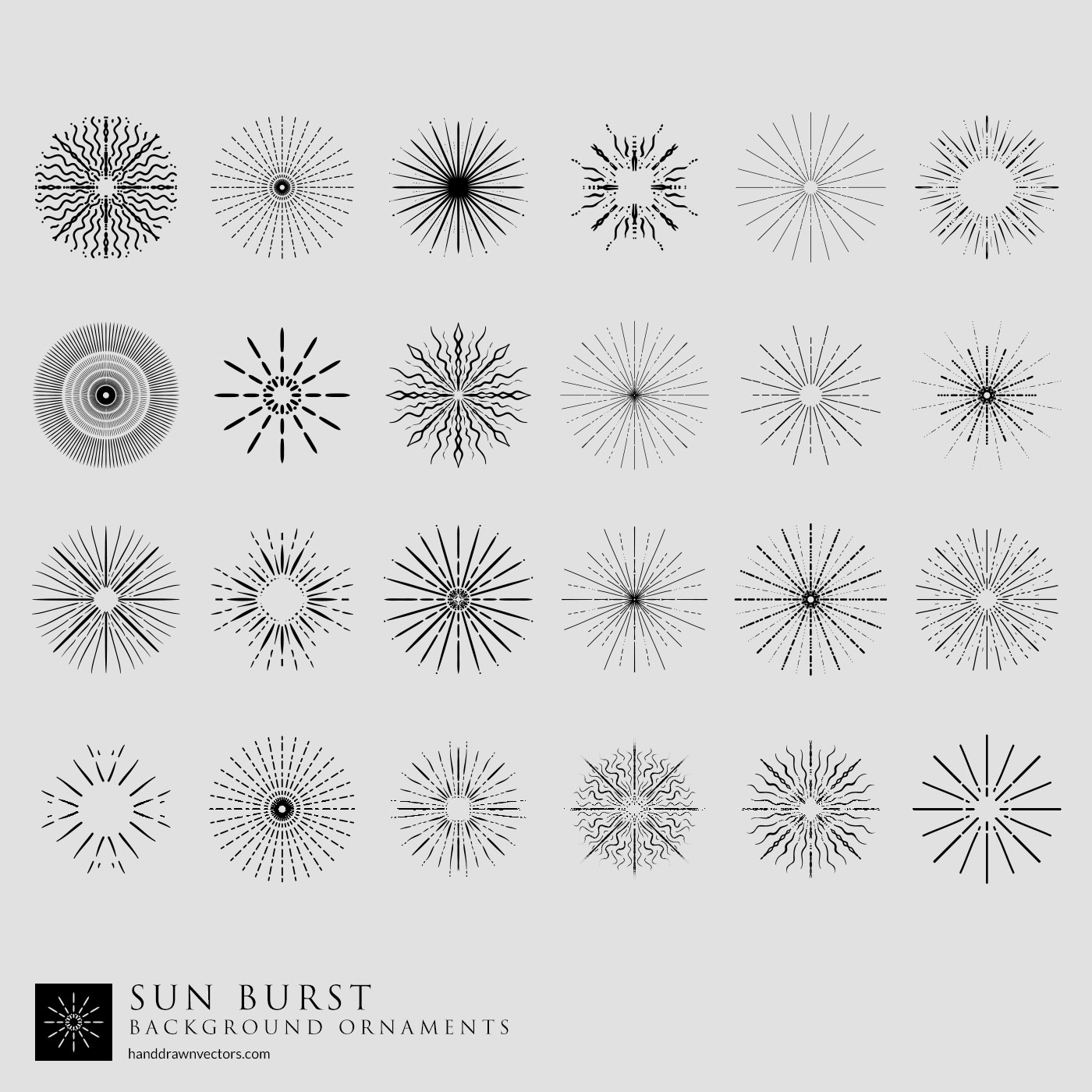 1400x1400 Sun Burst Vectors