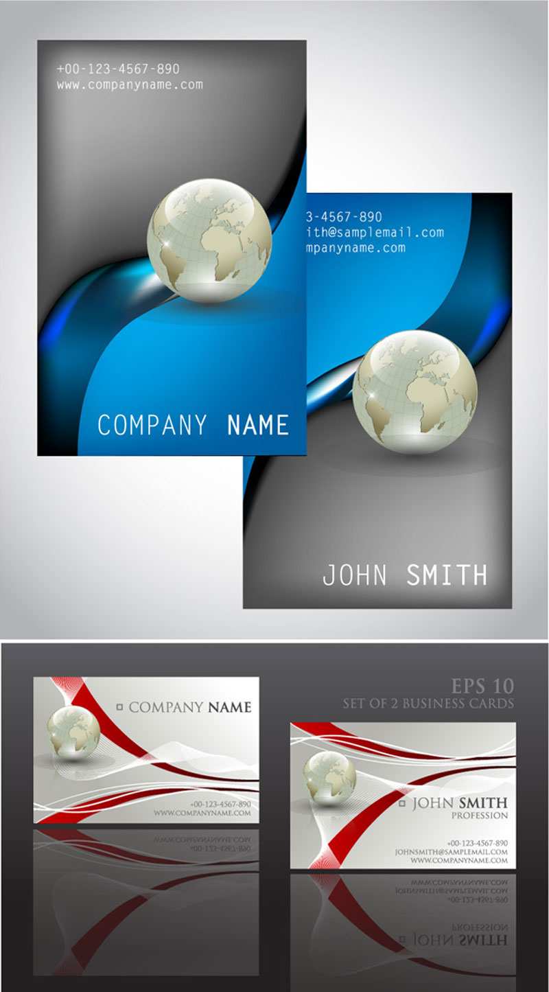 800x1445 Free Vector Business Card Templates Gallery