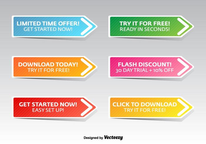 700x490 Flat Call To Action Vector Buttons