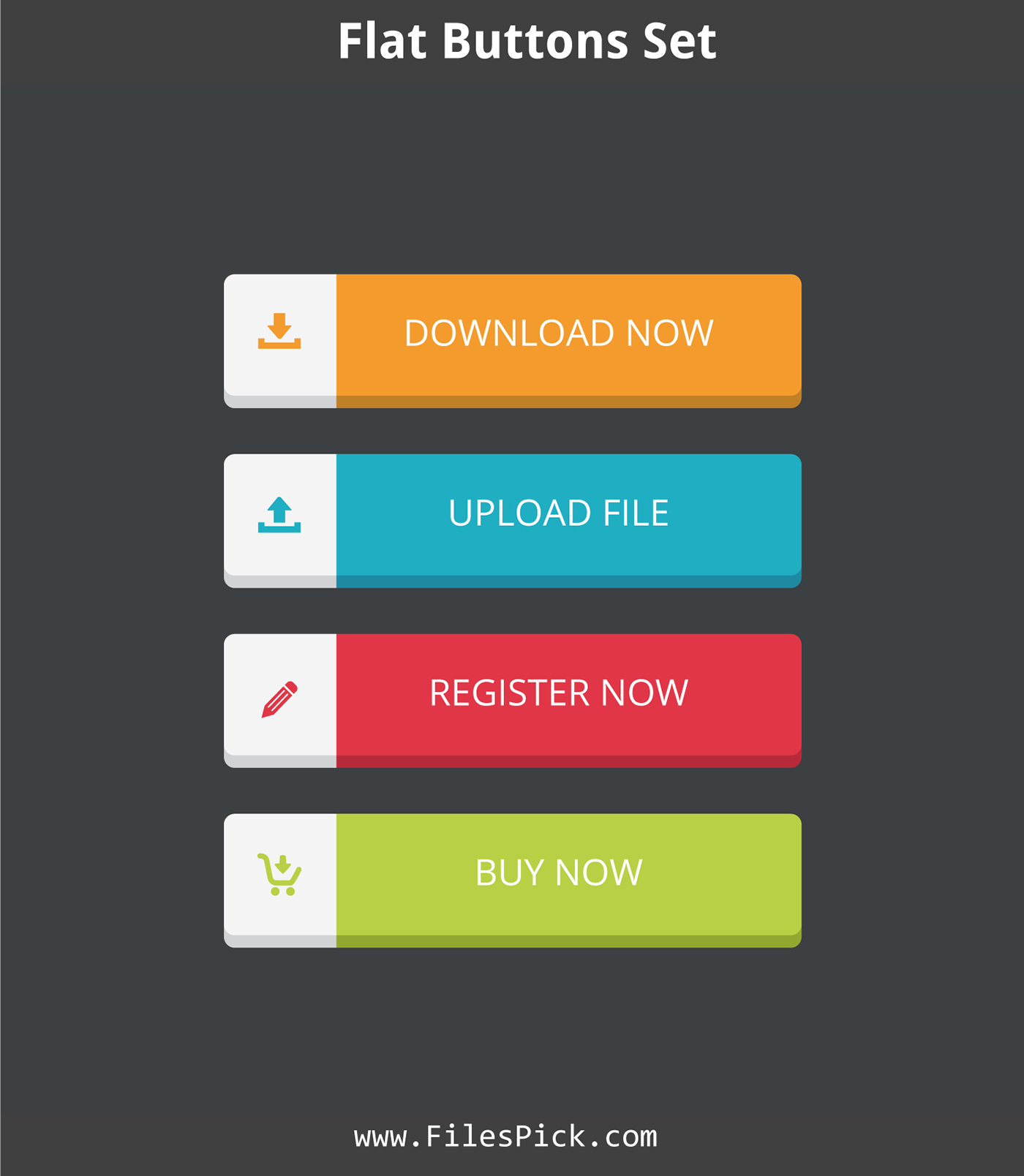 1400x1608 Flat Vector Buttons Set Free Download On Behance