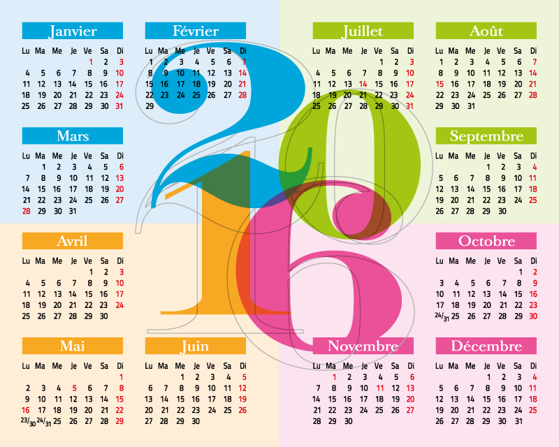 800x640 Calendar 2016 Free Vector Graphic Download