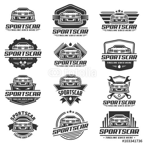 500x500 Vector Car Logo Design, Sports Car Logo Vector, Black Graphic