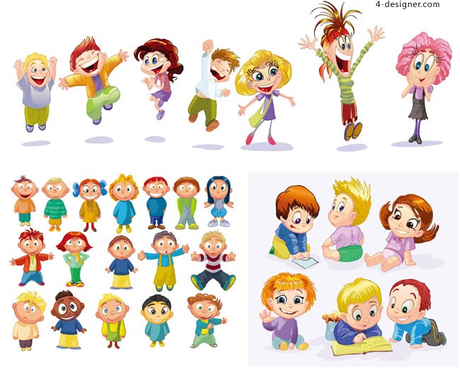 650x522 4 Designer Cartoon Children Vector Material Free Download