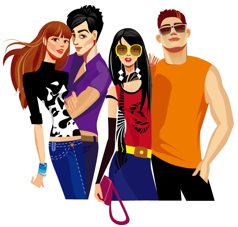 800x761 Cartoon Fashion Characters Vector Free Vector Graphic Download