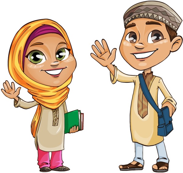 600x567 Muslim Kids Vector Characters Free Vector In Adobe Illustrator Ai