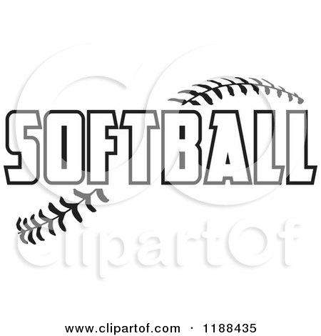 450x470 Cartoon Of Black And White Softball Text Over Stitches