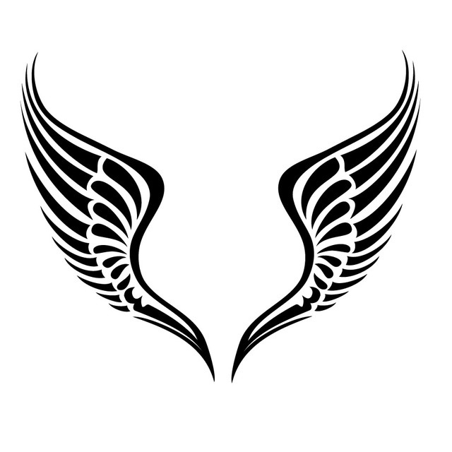 640x640 Free Vectors Black Amp White Tribal Wings Vector Pack