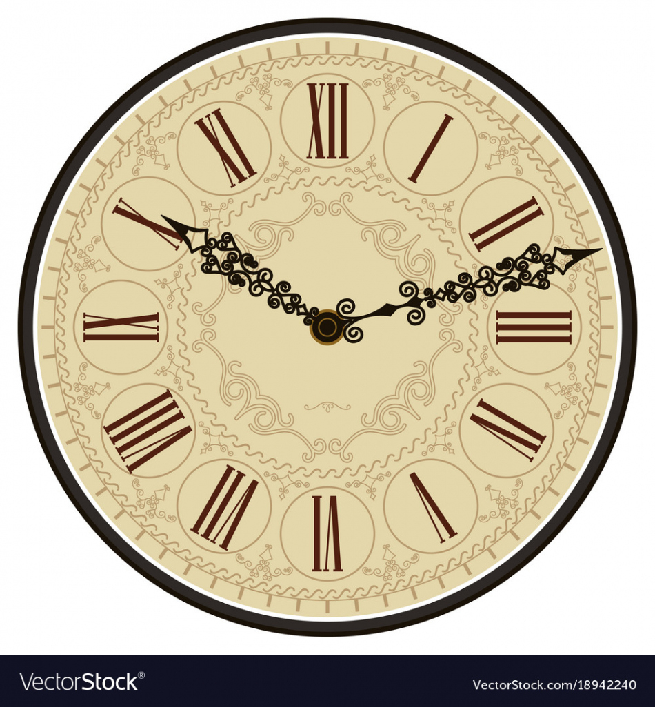 950x1026 Coloring Pages ~ Antique Old Clock Face Royalty Free Vector Image