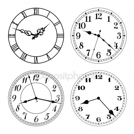 450x450 Vector Clock Faces Stock Vectors Royalty Free Vector Clock Faces