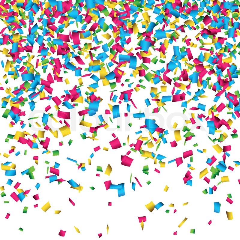800x800 Colorful Celebration Background With Confetti. Vector Illustration