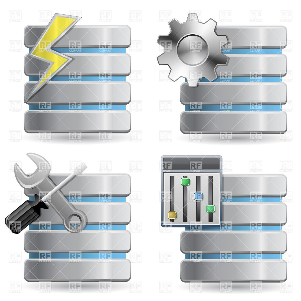 1200x1200 Database And Server Icons Vector Image Vector Artwork Of