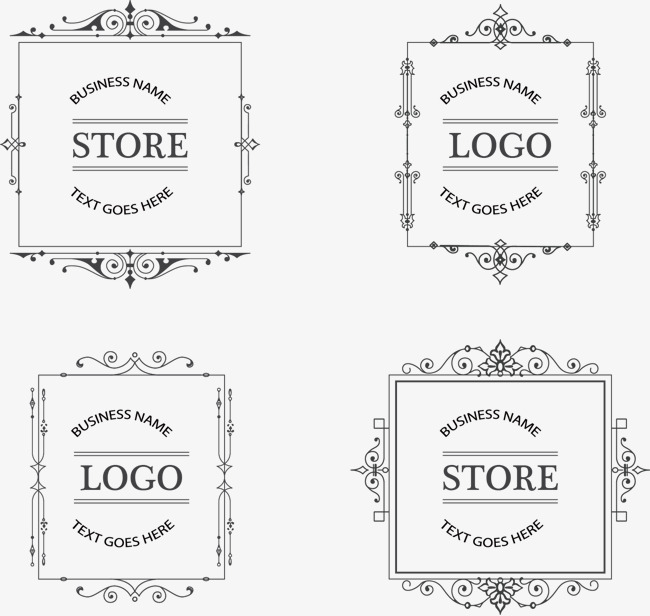 650x616 Four Hand Painted Pattern Vector Decorative Borders, Pattern