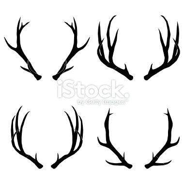 380x380 Vector Deer Antlers Collection Wood Burning Deer