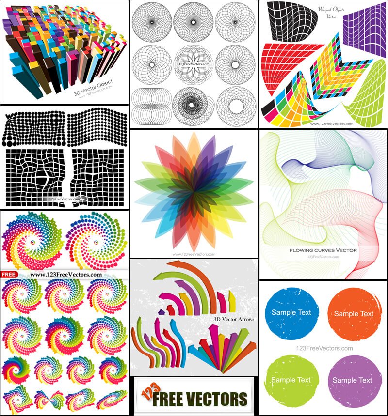 800x859 Free Colorful Design Elements Vector Pack 123freevectors