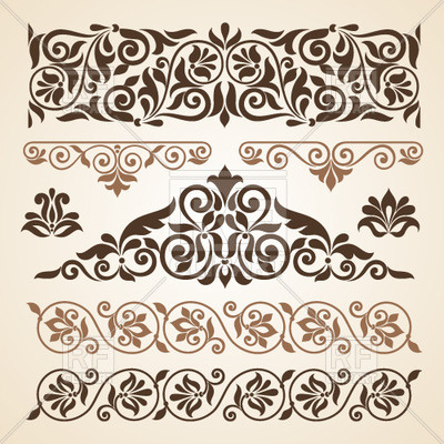 400x400 Vintage Curled Design Elements Vector Image Vector Artwork Of