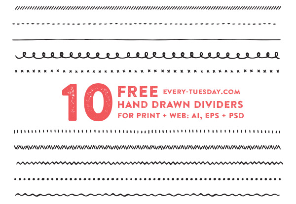 600x414 Freebie Hand Drawn Vector Dividers