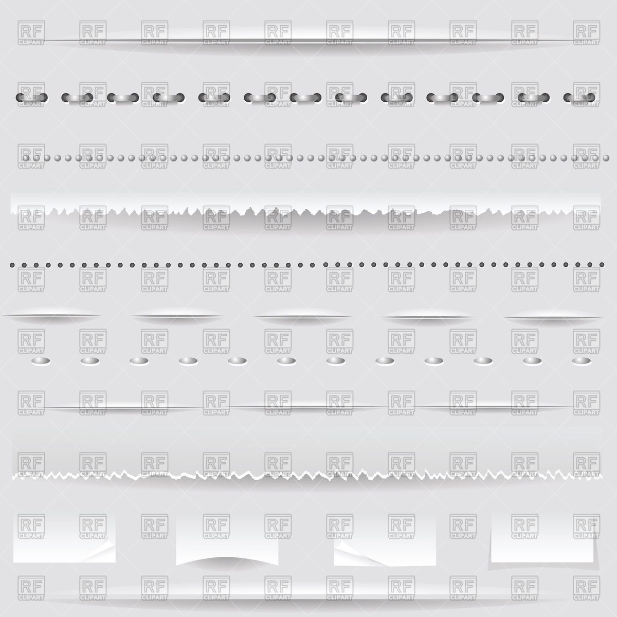 1200x1200 Set Of Divider Lines, Borders And Sutures Vector Image Vector
