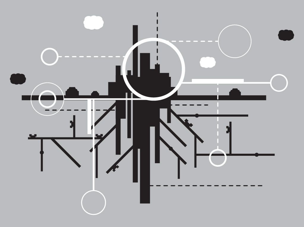 1024x765 Abstract Digital City Fonts Amp Graphics (Free)