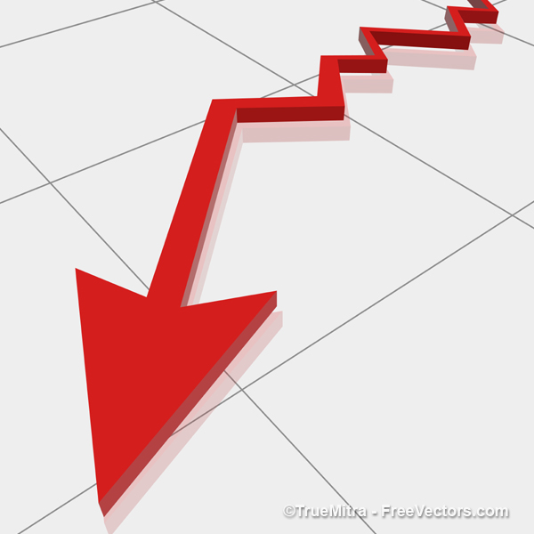 600x600 Download Free Arrow Down Graph Vector Vector Illustration