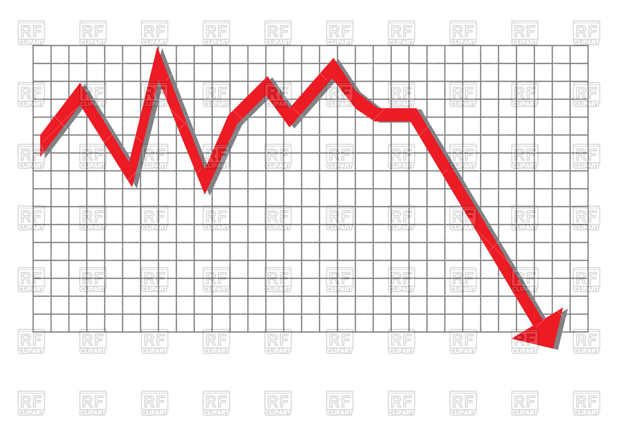 1200x871 Red Arrow Graph Moving Down Vector Image Vector Artwork Of