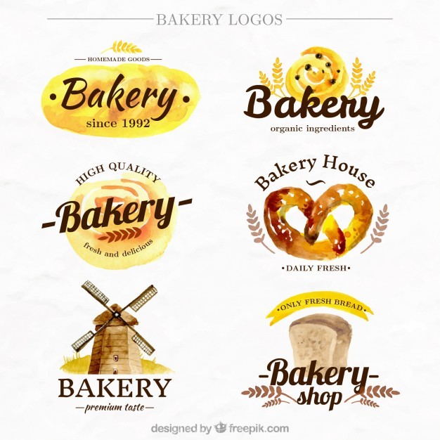 626x626 Ai] Collection Of Watercolor Bakery Logo Vector Free Download