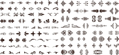 487x228 Free Vintage Floral Elements Vector Set Free Vector Graphics