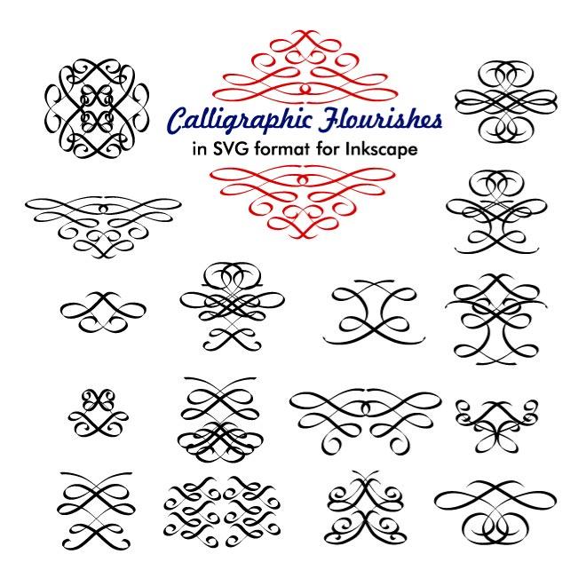660x660 Free Calligraphic Vector Flourishes.eps Psd Files, Vectors