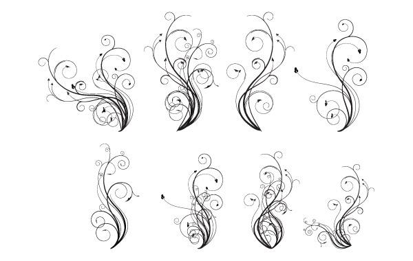 600x380 Free Vector Flourishes