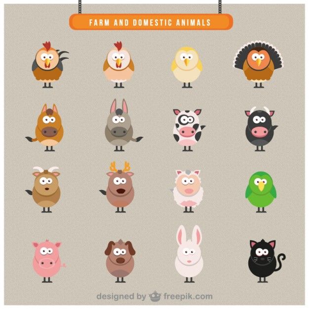 626x626 Farm Domestic Animals Icons Free Vector Free Vectors