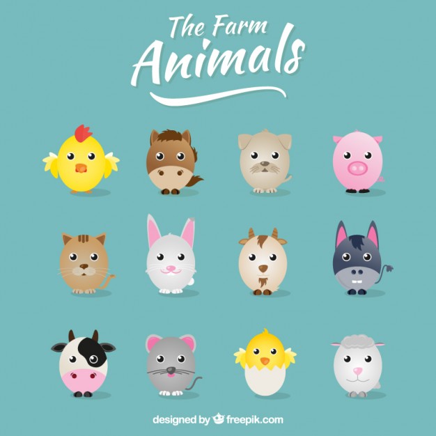 626x626 Farm Animals Collection Vector Free Download